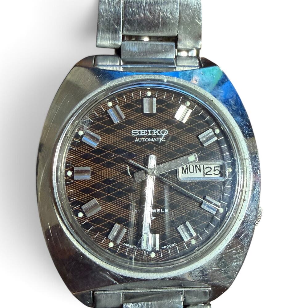 Vintage Seiko 7006-8007 Automatic Stainless Steel Watch Case for Men